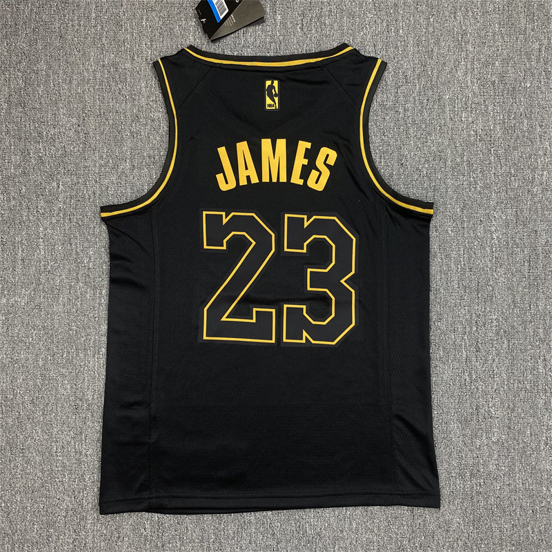 yrydnba球衣湖人队黑金款v领8号20号威少背心篮球服运动套装 0号尼克