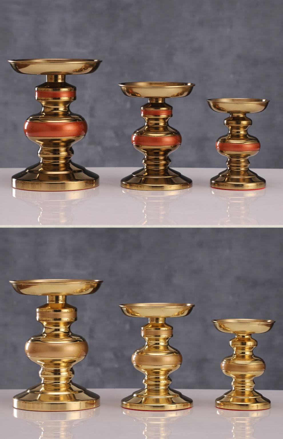 圆通铜烛台纯铜家用供奉蜡烛台中式大号供佛酥油灯座佛具用品大全小号