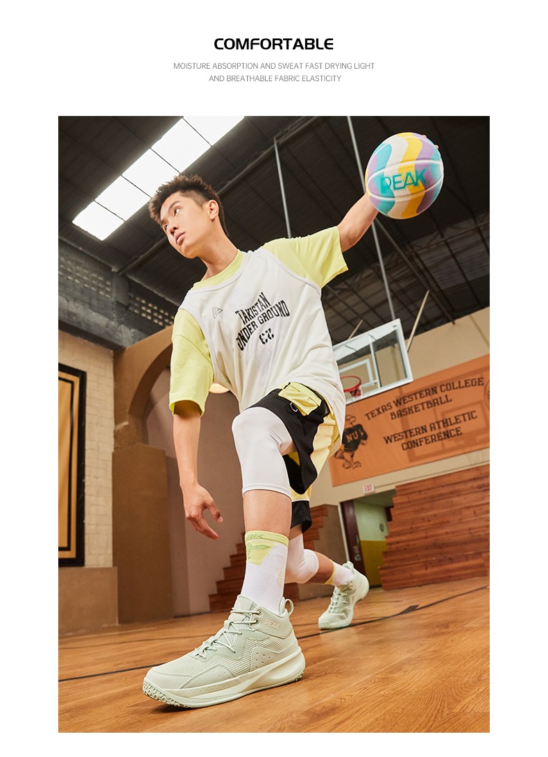 匹克岚切high篮球鞋男士2022春季新款经典实战防滑透气耐磨室内外运动鞋 豆绿 42