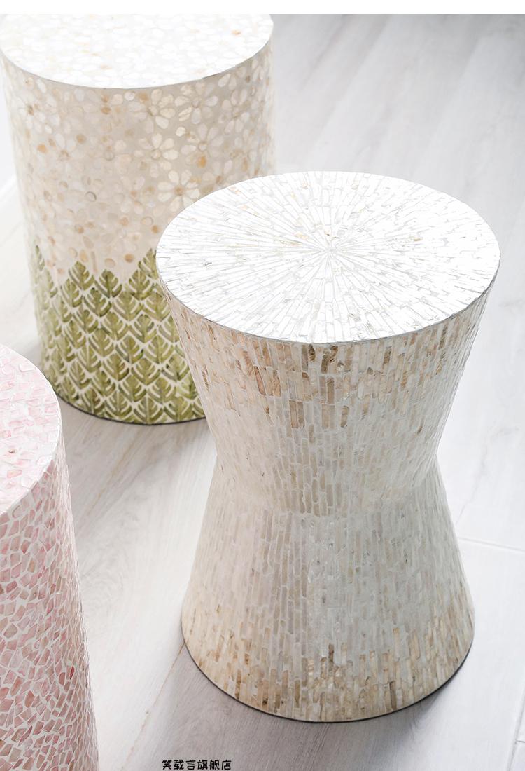 创意轻奢贝壳茶几家居简约现代边几客厅角几螺钿小圆桌子梦寒五边形