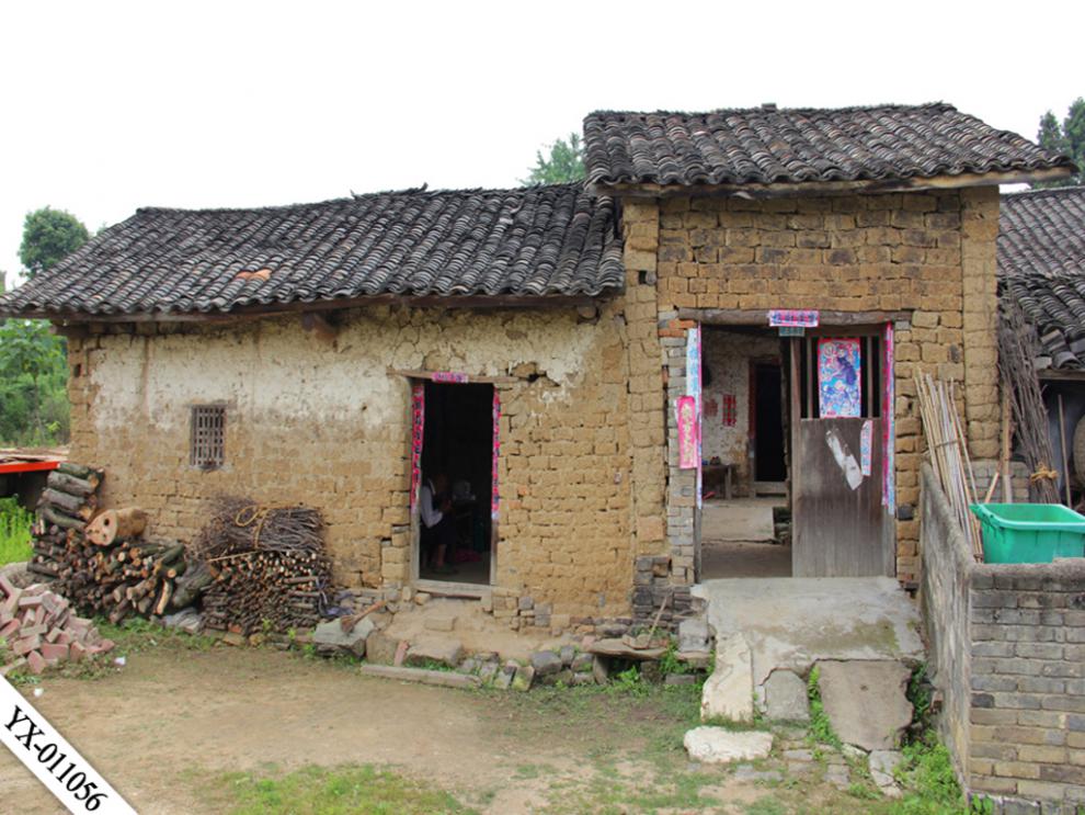 农村背景布直播 新款直播农村院落土墙房屋3d立体抖音玉米房田园风景