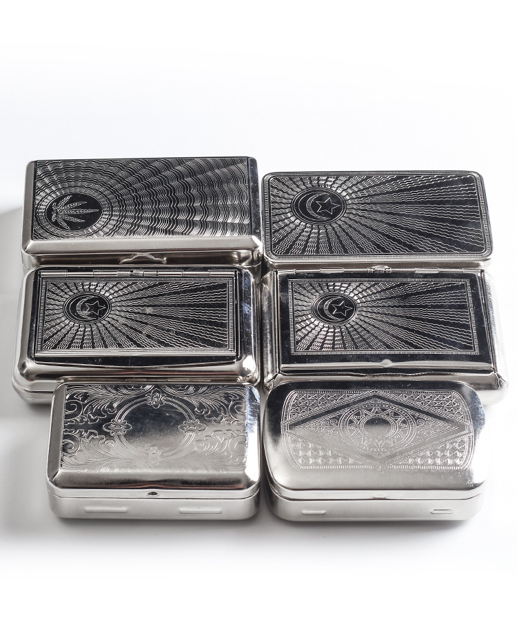 旱烟盒 烟丝盒随身便携保湿密封个性不锈钢金属男士加厚散装烟丝烟斗