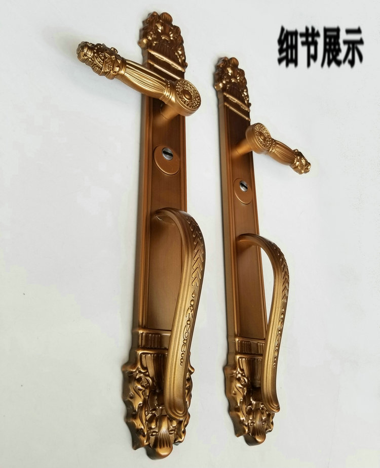 豪华别墅大门锁双开门对开门防盗门把手大门拉手通用型锌合金手把