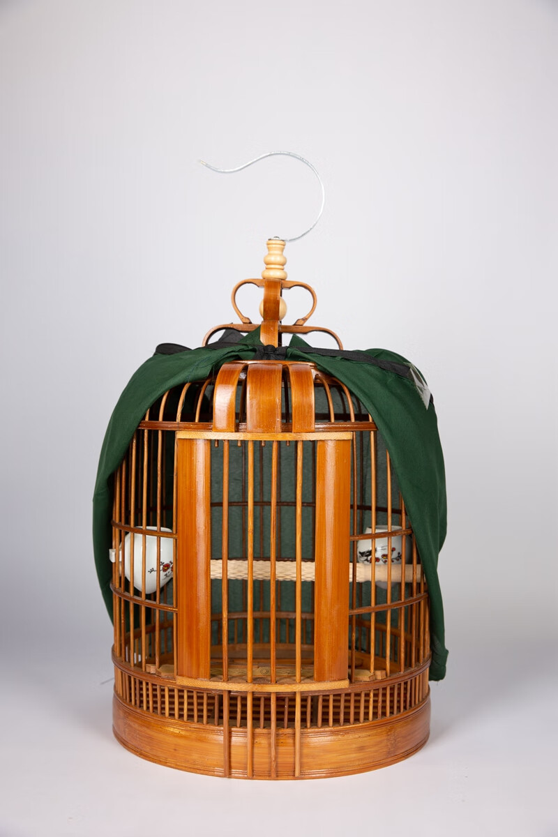 画眉鸟笼贵阳笼 老竹料大号八哥鹩哥鸟笼精品全套画眉鸟笼套凯里笼三