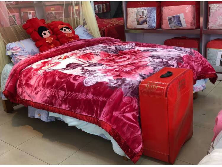 毛毯 鹤山美雅超柔8斤12斤拉舍尔毛毯婚庆送礼高档包装箱垫毯加厚绒毯