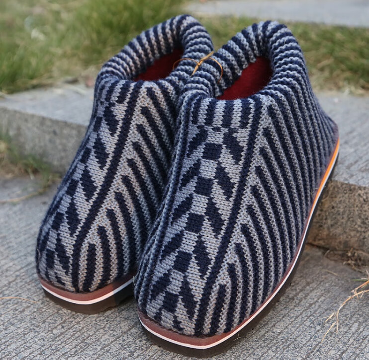 棉鞋冬季成品女编织打毛线针织加绒加厚纯手工勾线男居家保暖拖鞋2047