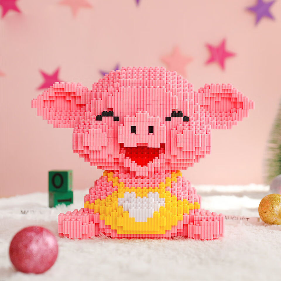 乐高lego史迪仔高难度积木成人拼装玩具3d模型立体拼图笑脸猪摆件超大