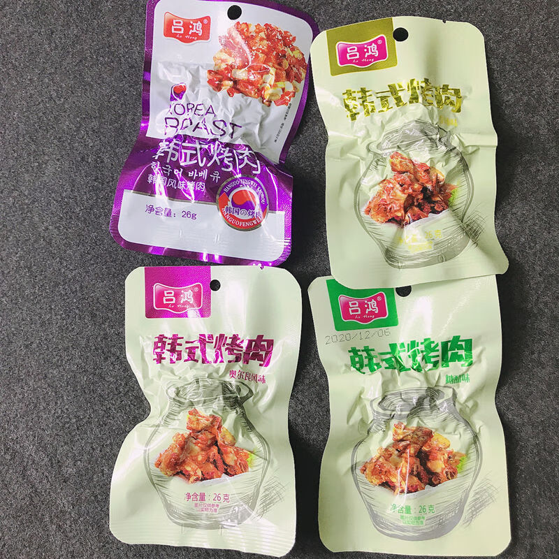 吕鸿烤肉风味小吃韩式奥尔良糖醋香辣味学生小吃批发鸡肉鸭肉零食60包