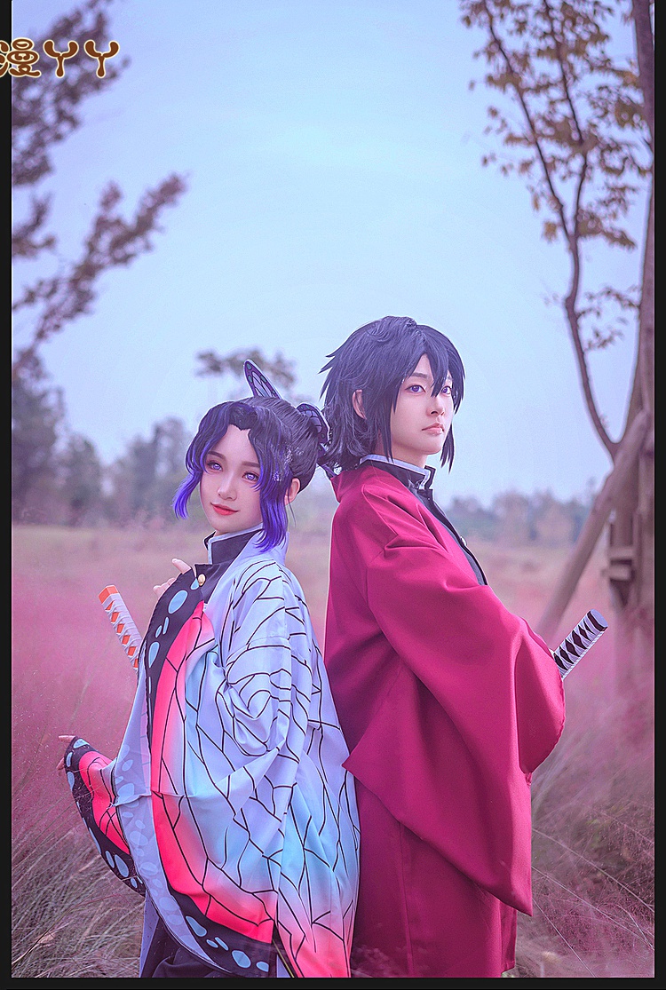 cos服袜子鬼灭之刃cos鬼杀队队服虫柱蝴蝶忍cosplay女服装木屐假发