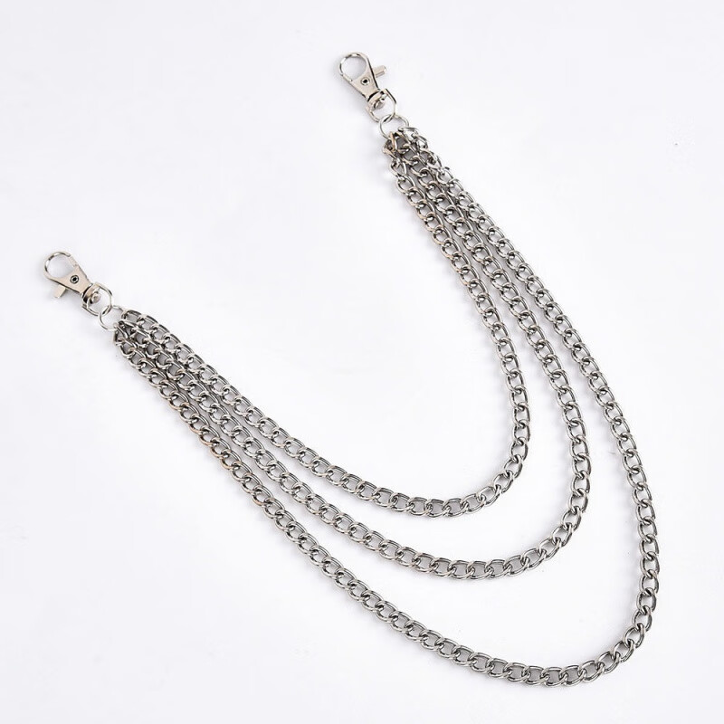 芭雅莲新品裤链嘻哈牛仔裤链男女潮挂链西裤链子配裙子装饰腰链酷黑