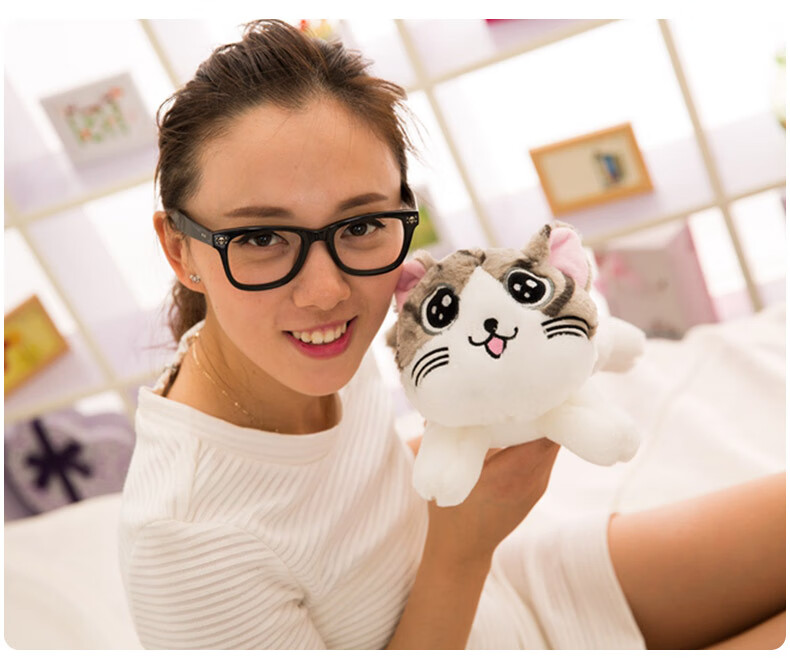 机智芽抖音同款甜甜私房猫喵小奇公仔毛绒玩具可爱起司猫睡觉抱枕布