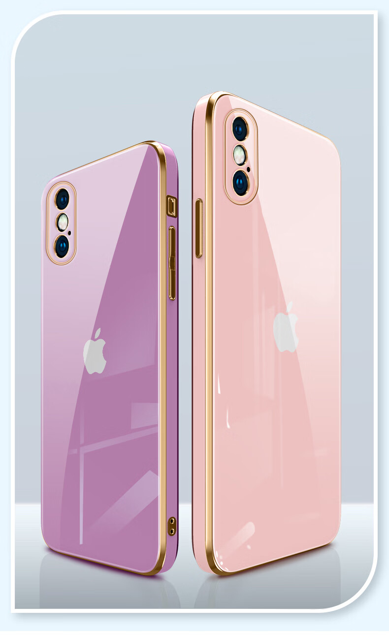 fitup苹果x手机壳iphonex新款电镀直边液态玻璃xsmax全包镜头防摔xs
