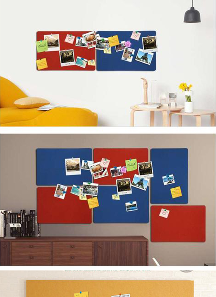 创色毛毡板墙贴软木板背景照片墙幼儿园公告栏作品展示留言板 卡其色