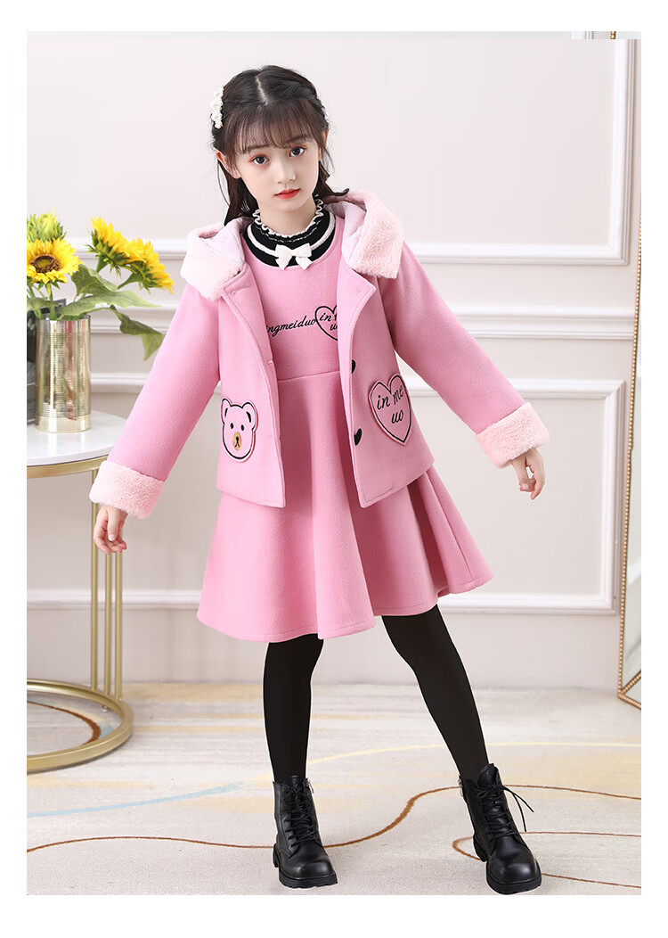 ゐ高档轻奢品牌童装3-14岁小女孩儿童洋气外套秋冬长袖小学生新款公主