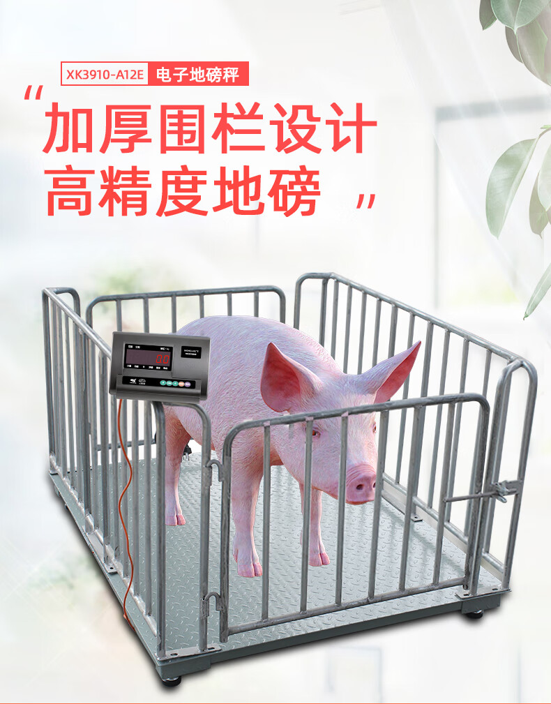 称猪地磅秤宽2米长3地磅秤13吨商用称猪带围栏地泵秤地称重台秤小型