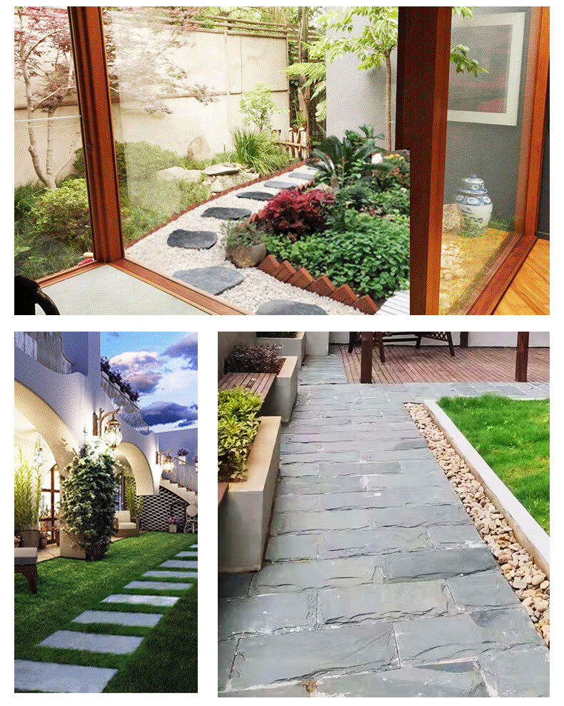 青石板庭院石材青石板踏步石花园庭院铺路脚踏石园林汀步石防滑院子铺