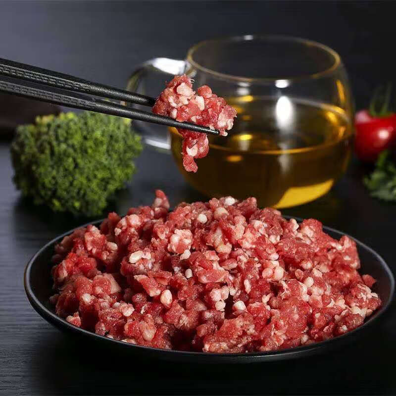牛肉冷冻批发生鲜颗粒牛肉馅饺子包子馄饨馅汉堡饼肉沫米500g 3斤