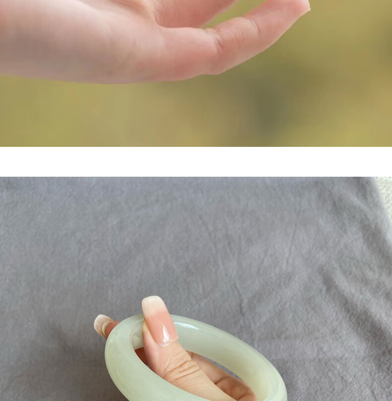 老凤祥款式和田玉手镯女款少女扁条羊脂玉年轻款青海晴水青白玉冰种