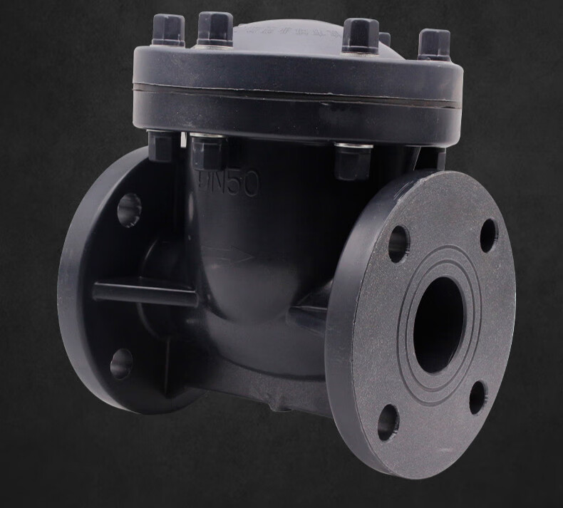 frpp旋启式止回阀塑料法兰加厚耐磨pp单向阀聚丙烯dn50 65 80 100