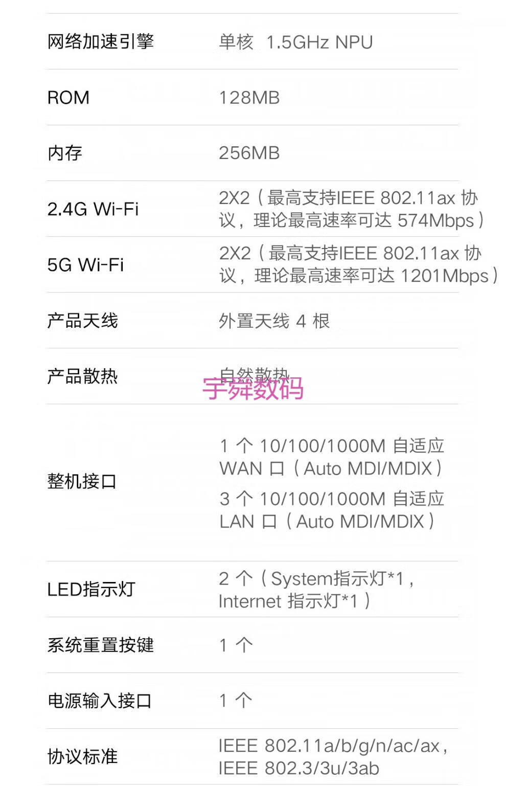小米红米redmi路由器ax6家用千兆wifi6双频无线 brangdy redmiax6 5米