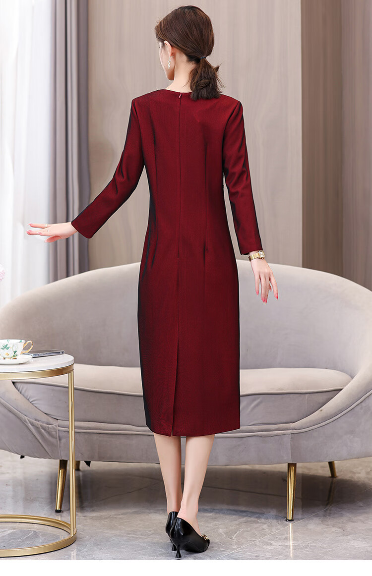 喜婆婆秋季服装小个子结婚礼服妈妈装新秋款高贵婚宴旗袍轻款女 红色