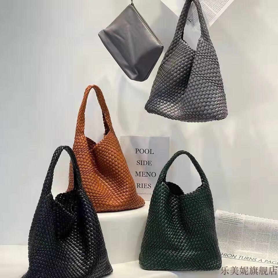 汤丽柏琦高端品质同款 新bv手工编织菜篮子休闲购物托特大包网红带货