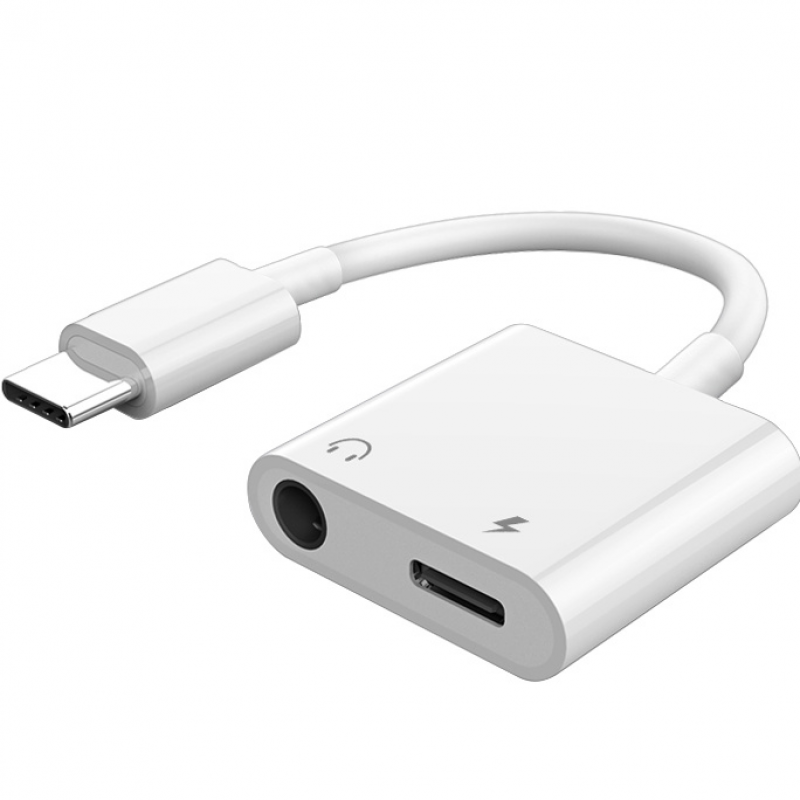 定制适用typec耳机转接头p40华为手机tpc充电线tapyc89转换器二合一tp