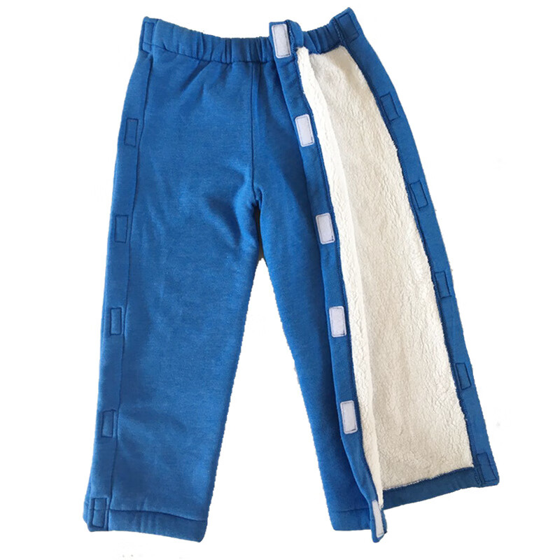 儿童石膏护理裤儿童护理裤腿部打石膏骨科康复期间方便穿脱裤子 蓝色