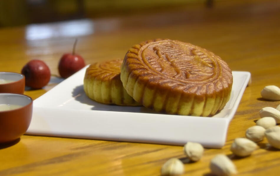 山西特产 盂县桃仁月饼 中秋红糖核桃仁月饼 独立包装 手工制作糕点