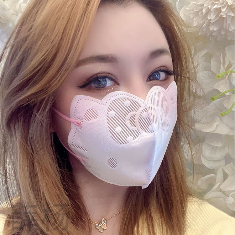 小猫3d立体口罩高颜值少女时尚成人蝴蝶口罩 成人-粉色 蓝色-混发 20