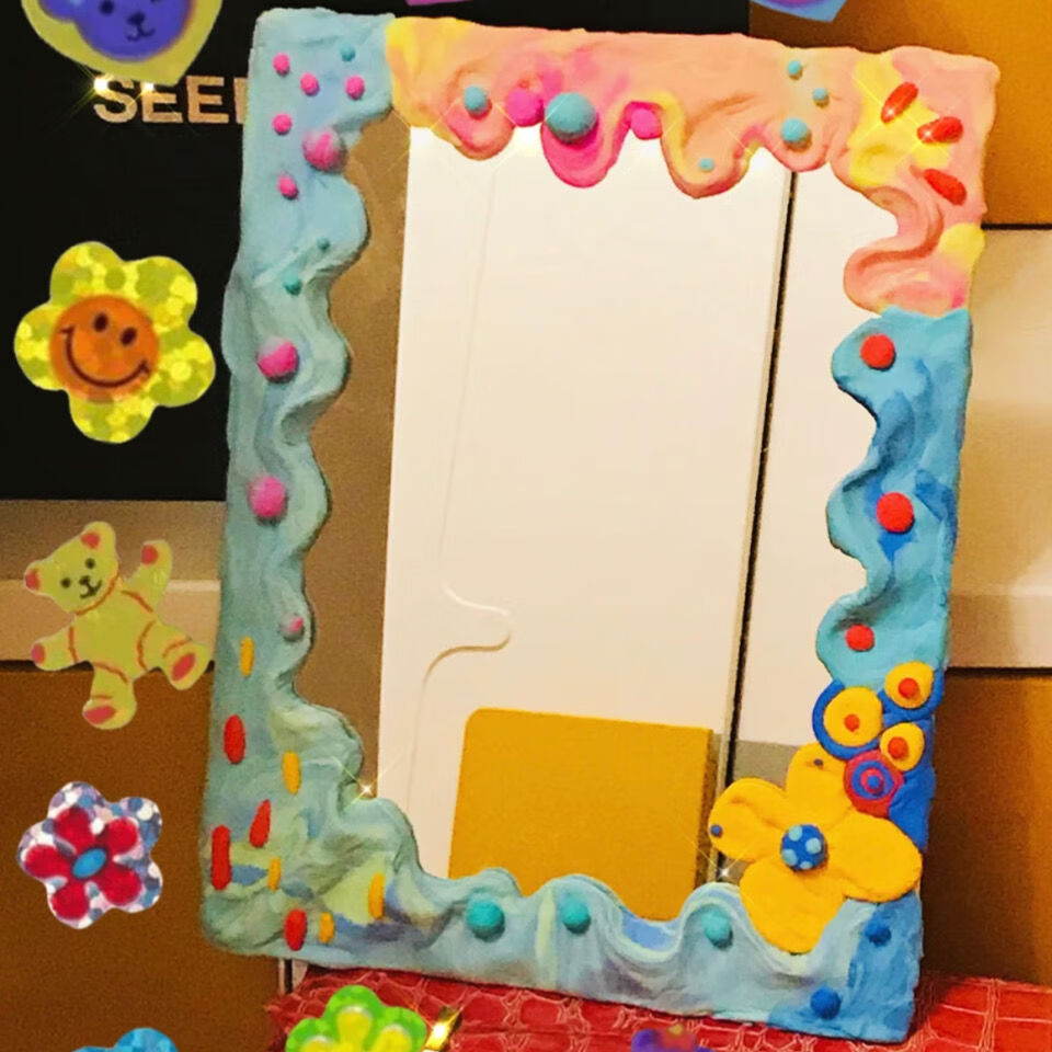 知鹿小红书diy镜子手工材料包超轻粘土橡皮泥黏土彩泥24色36色太空泥