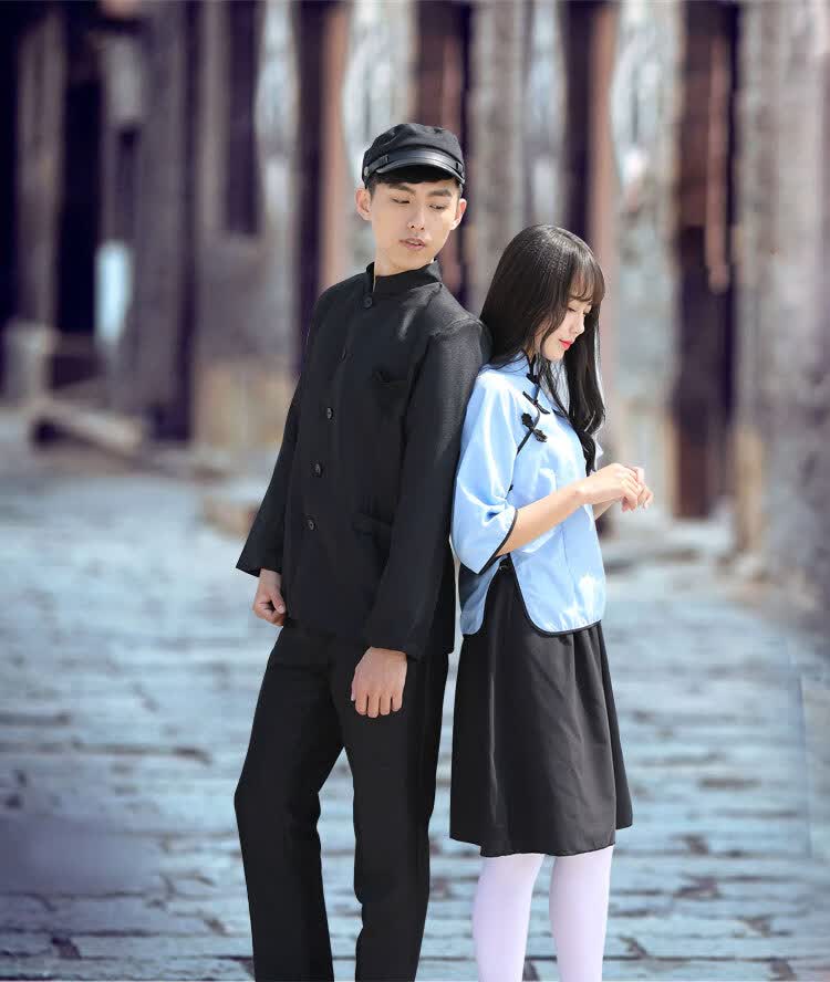 酥享民国学生装演出服五四青年装女中山服男毕业大合唱演出班服2021