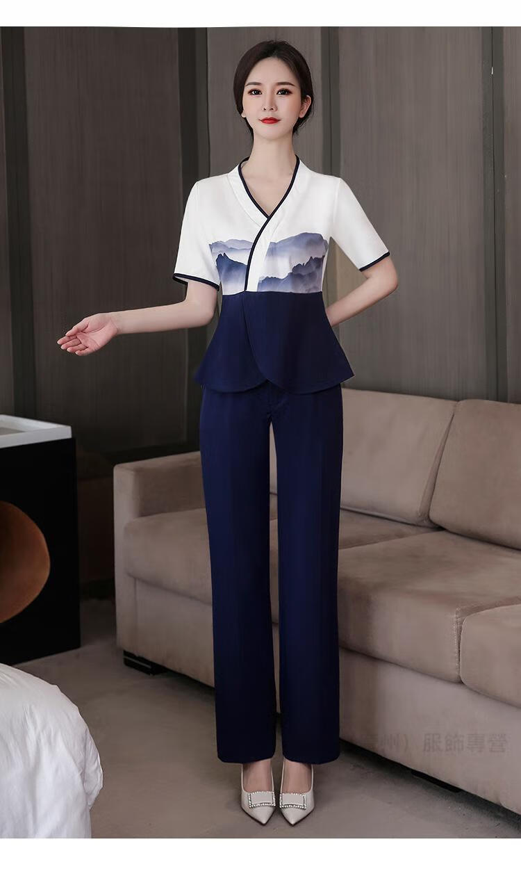 足浴桑拿技师工作服套装美容院技师工作服足疗spa会所工衣长裤套装