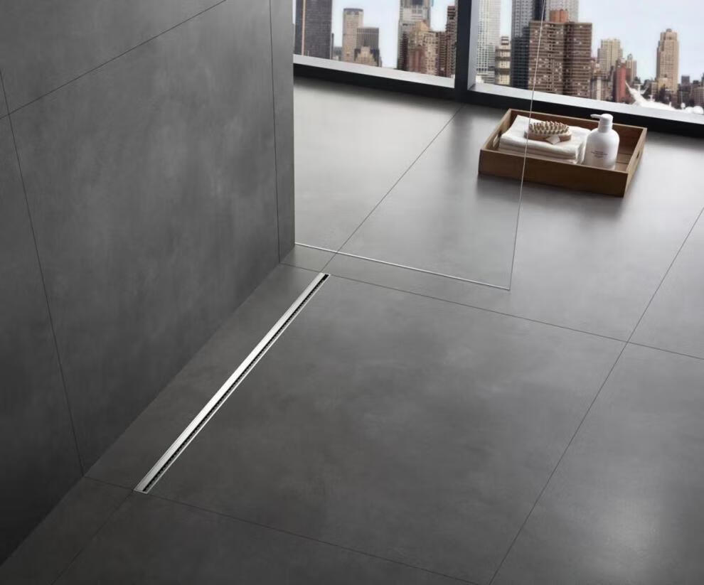 墙排地漏极简线性卫生间浴室长条隐形304极窄长方形高端定制 拉丝