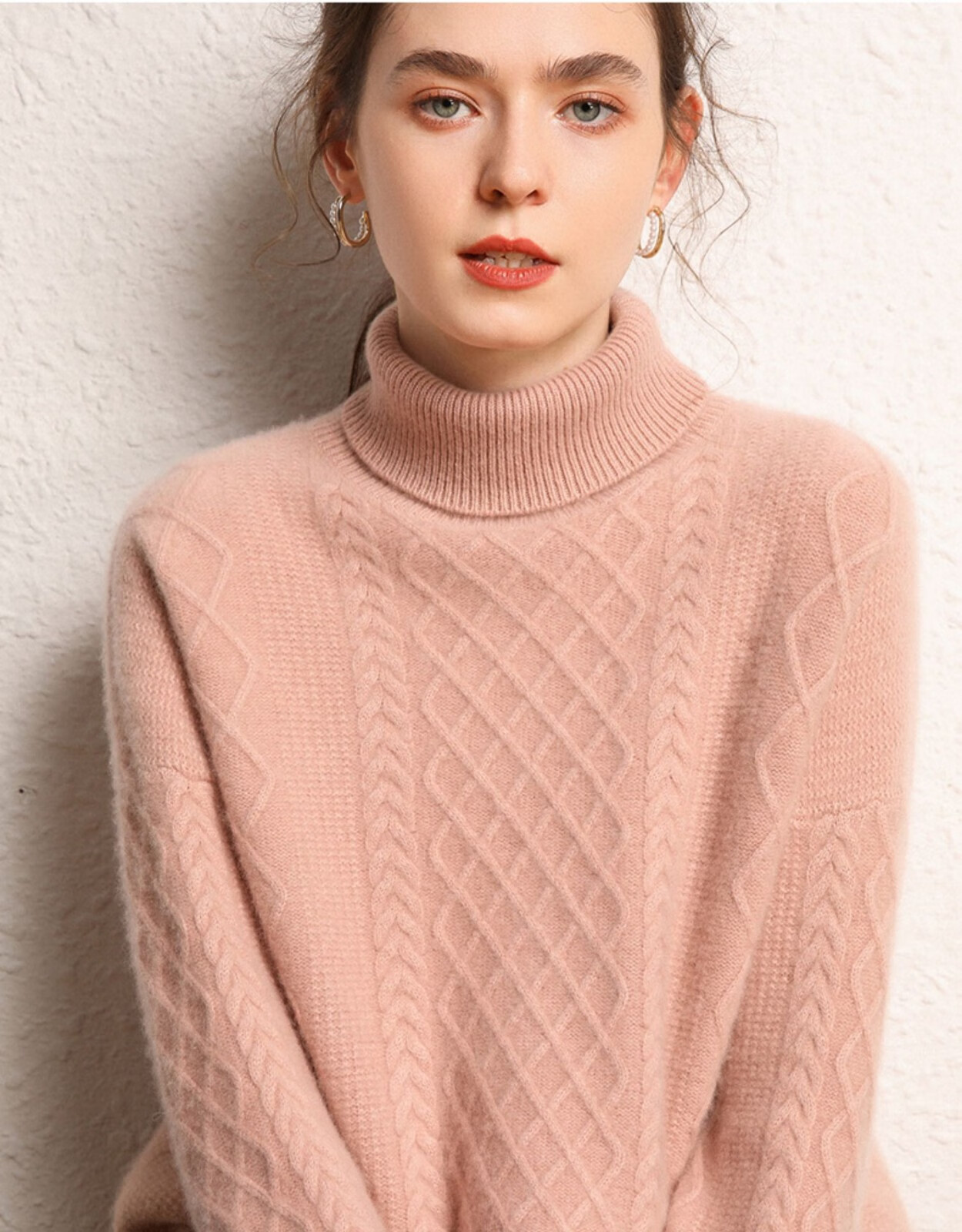 全羊绒衫女套头秋冬季时尚洋气宽松长袖针织简约内搭女士打底衫毛衣女