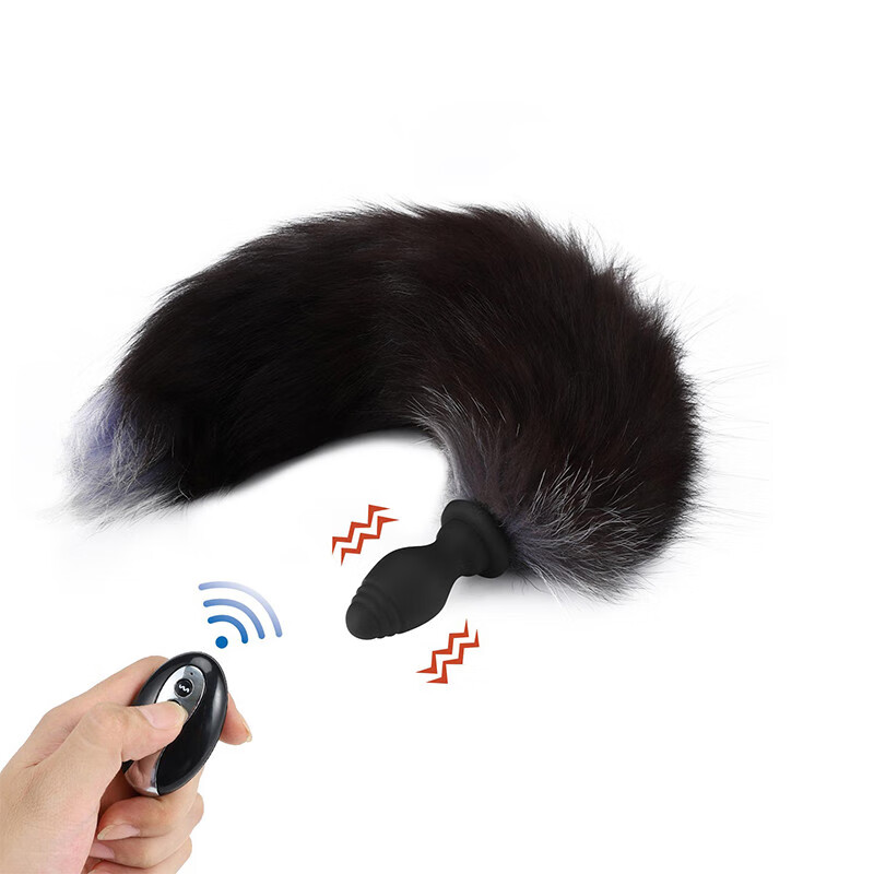 电动狐狸尾巴女后庭开发肛塞女用玩具sm情趣性用品小 【无遥控震动款