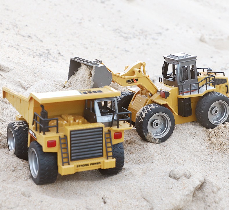 推土车玩具男生成人模型生日礼物遥控车遥控四驱自卸车畅玩无忧3电池