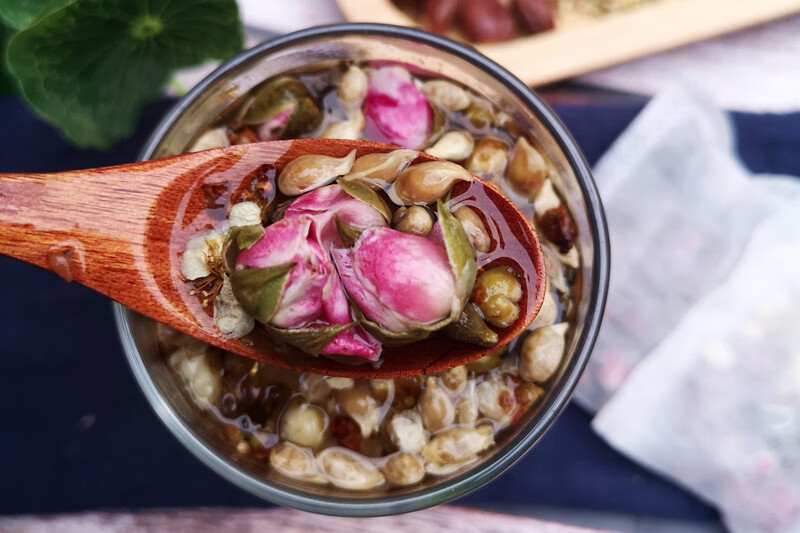 荔枝玫瑰汤白梅花橘核荔枝核玫瑰花养生组合茶美白荔枝汤20包