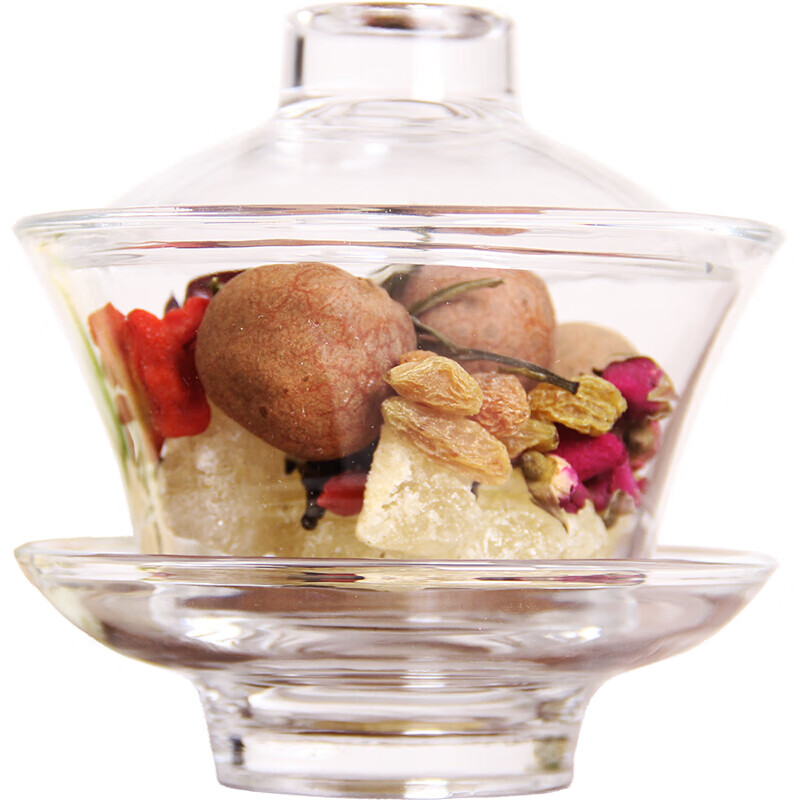 大号盖碗茶三泡台兰州特产刮碗子4个农家乐八宝茶玻璃碗