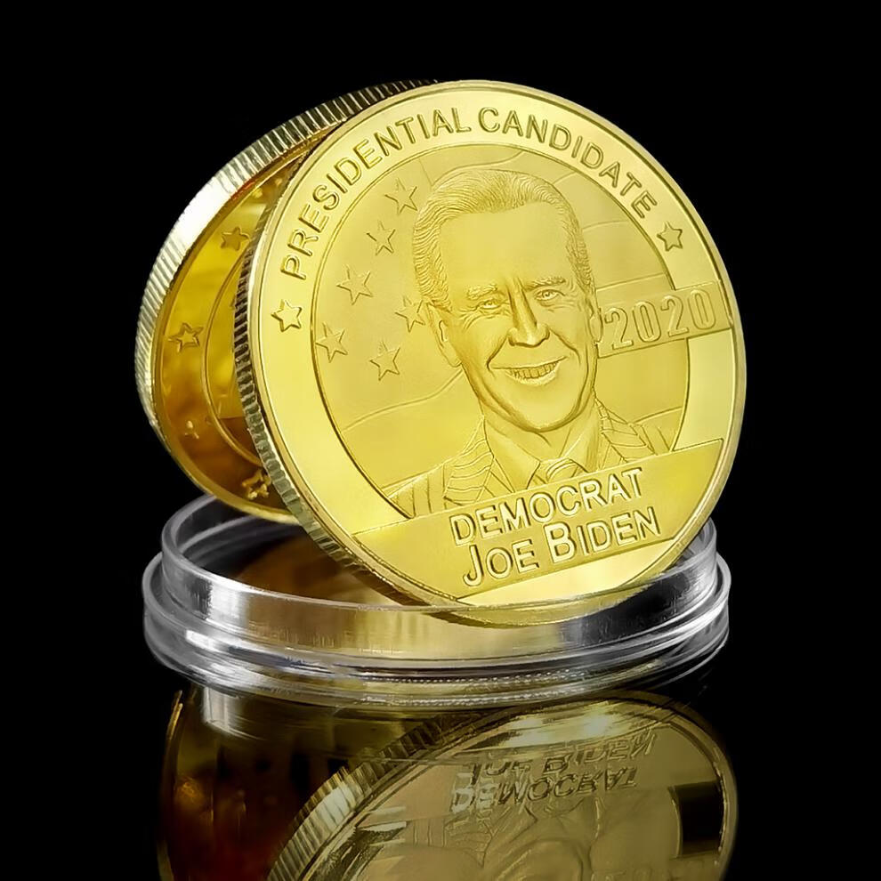 慕诗2020美国候选总统拜登镀金硬币 风云人物纪念币工艺品摆件收藏
