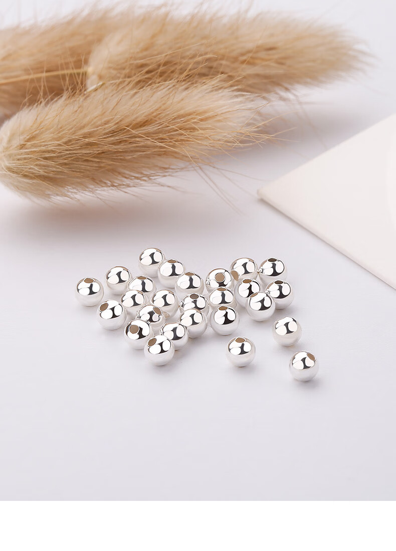 【200颗2mm】925纯银转运珠子银珠手工编织手链diy银饰串珠散珠银豆豆