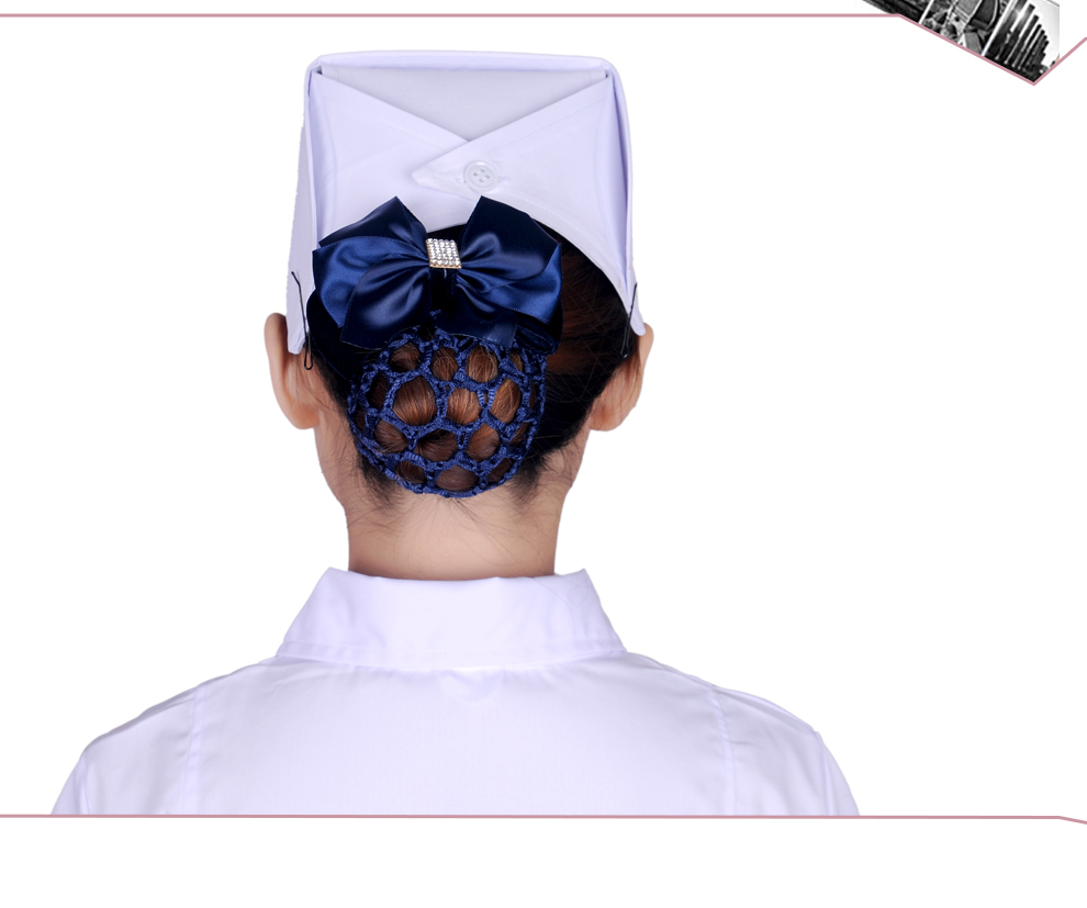 冀御 冀御护士帽白色加厚硬挺女粉红薄燕尾帽子护士帽白色纯白加厚