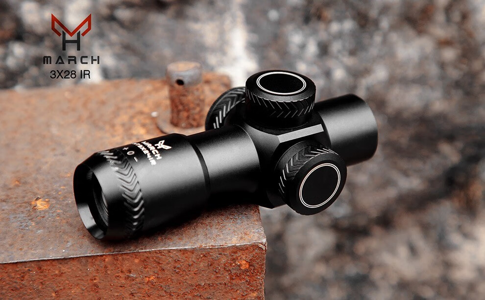 突鹰短款3*28速瞄瞄准镜瞄准器8倍吃鸡倍镜狙i击镜十字镜弹弓玩具八倍