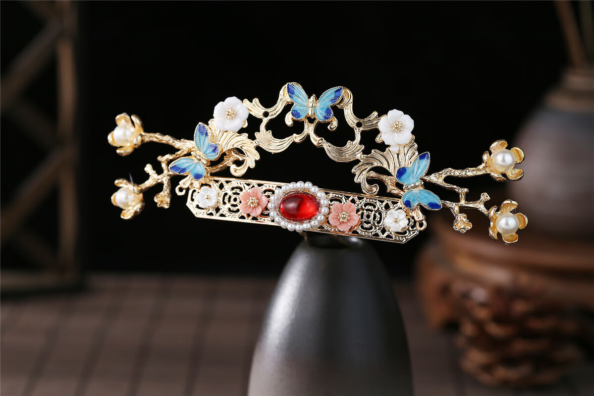 汉服头饰流苏 全套古风簪子中国风古典简约发饰 古装步摇发夹 玉款