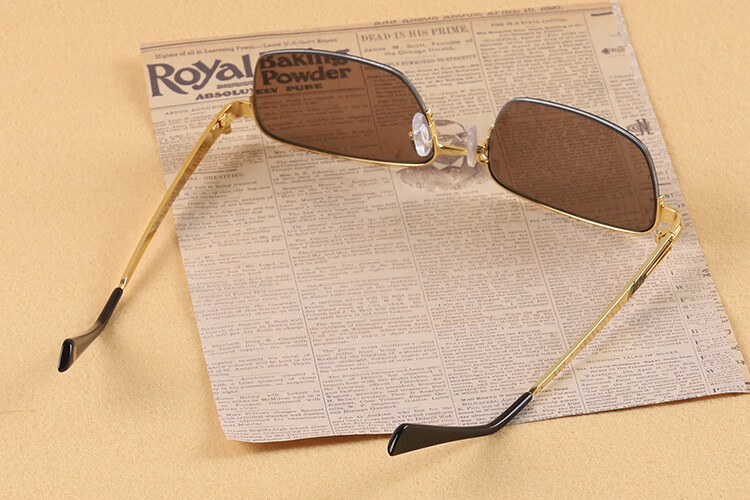 水晶石头眼镜男士女款天然东海老料原石护目清凉中老年金色镜架茶色