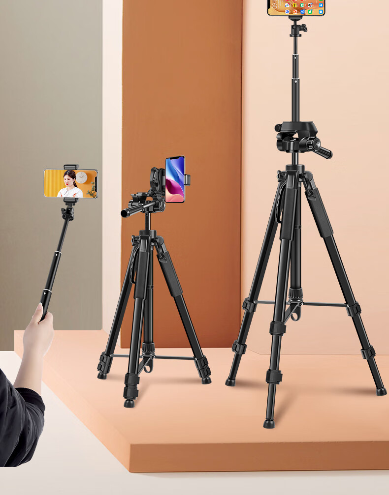 手机支架直播三脚架拍摄稳定器拍视频神器过功能三角架子落地式自拍网