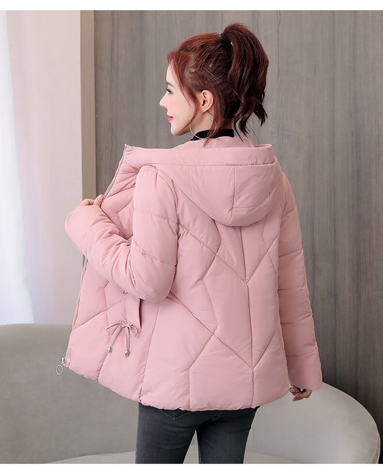 南星点点棉服女冬装新款棉衣女韩版女装外套连帽加厚小棉袄宽松学生