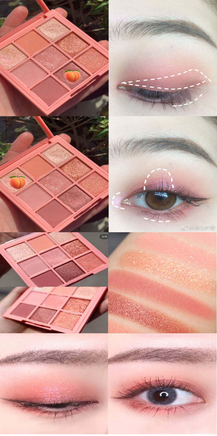 韩国3ce九色九宫格眼影盘#overtake 9色哑光珠光南瓜豆沙色 overtake