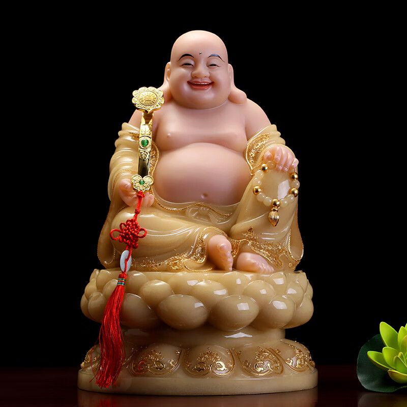 吉祥缘弥勒佛像摆件汉白玉雕大肚笑佛未来佛家用客厅前台迎客摆件12