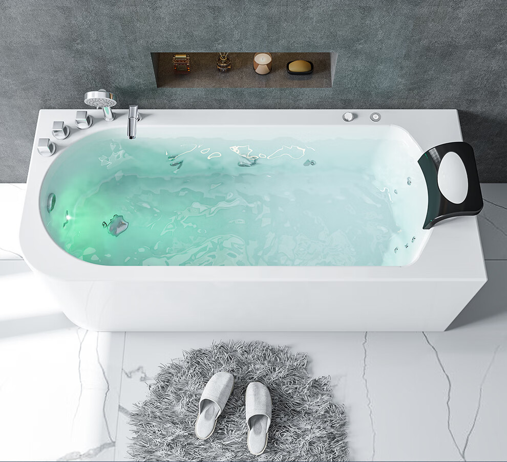 ssww浪鲸卫浴一体成型按摩浴缸家用浴室洗澡浴缸沐浴水池水盆14米配件